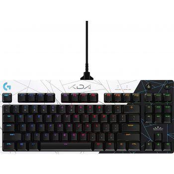 Logitech G Pro K/DA LOL Mechanical Gaming Keyboard, Tenkeyless Design, Detachable Micro USB Cable, 16.8M Colour LightSync RGB, English QWERTY Layout, Black/White | 920-010077 - eBuy UAE